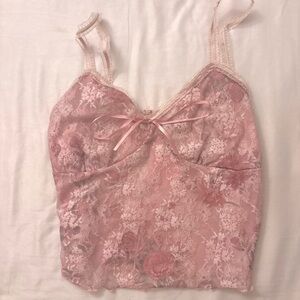 Pink Lace Camisole Top
